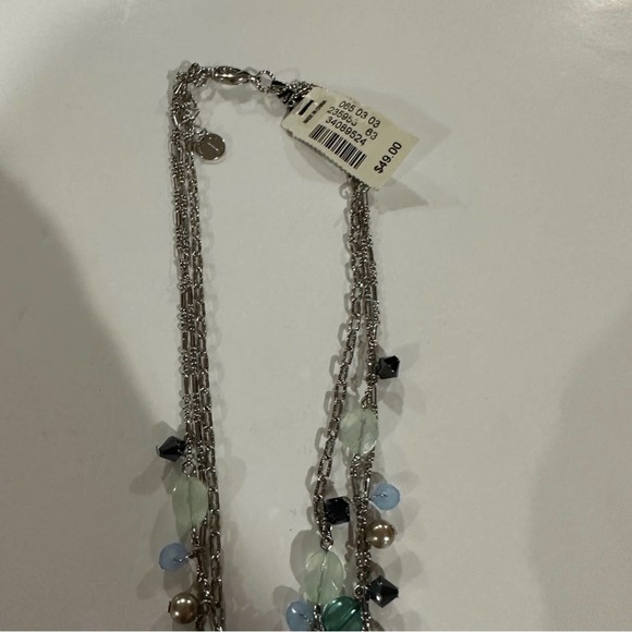 Talbots NWT Multicolor Beaded Statement Necklace Women's Layered Chain Jewelry - Picture 4 of 5